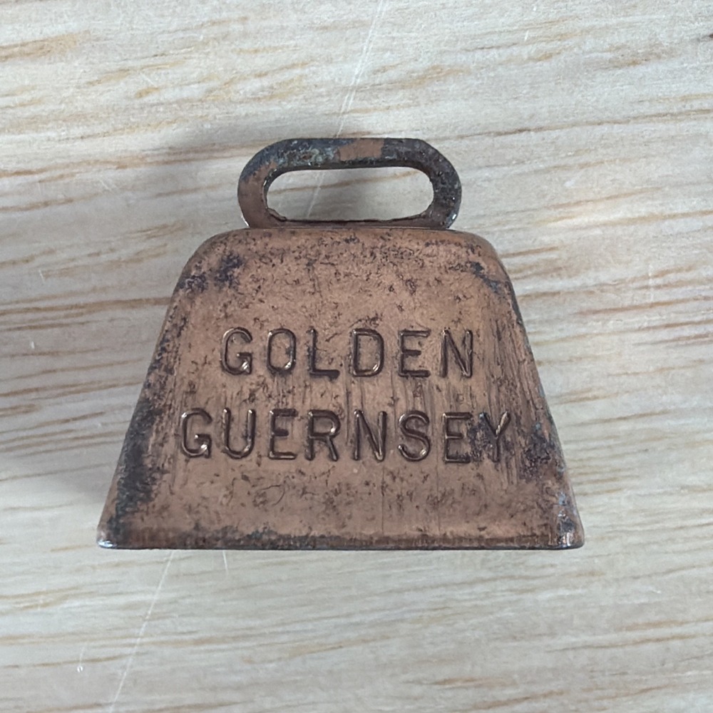 RARE Vintage Garst Bros Dairy Advertising Mini Bell Golden Guernsey Roanoke Va